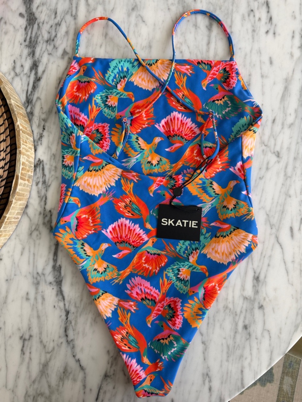 Skatie Paraiso Multicolor Floral Bird Print One-Piece Swimsuit - Picture 2 of 2